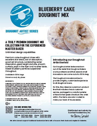 Blueberry Doughnut Mix Sell Sheet Page