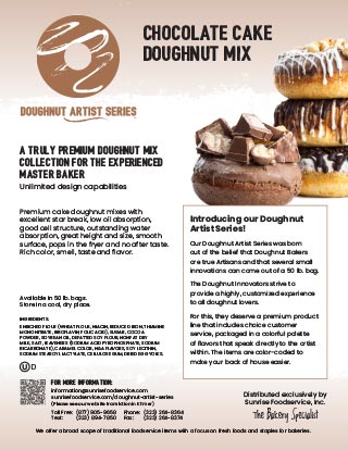 Chocolate Doughnut Mix Sell Sheet Page