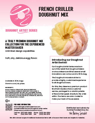 French Cruller Doughnut Mix Sell Sheet Page