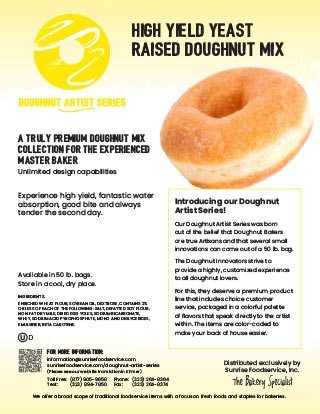 High Yield Yeast Doughnut Mix Sell Sheet Page