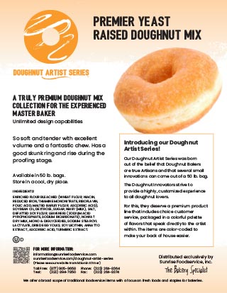 Premier Yeast Raised Doughnut Mix Sell Sheet Page