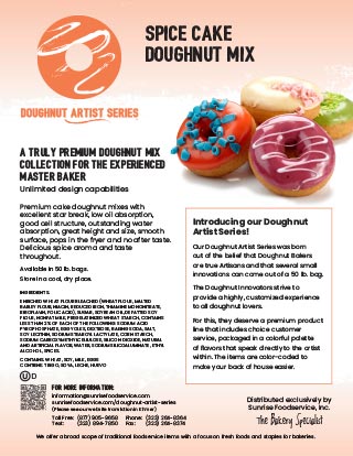 Spice Doughnut Mix Sell Sheet Page