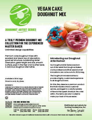 Vegan Doughnut Mix Sell Sheet Page